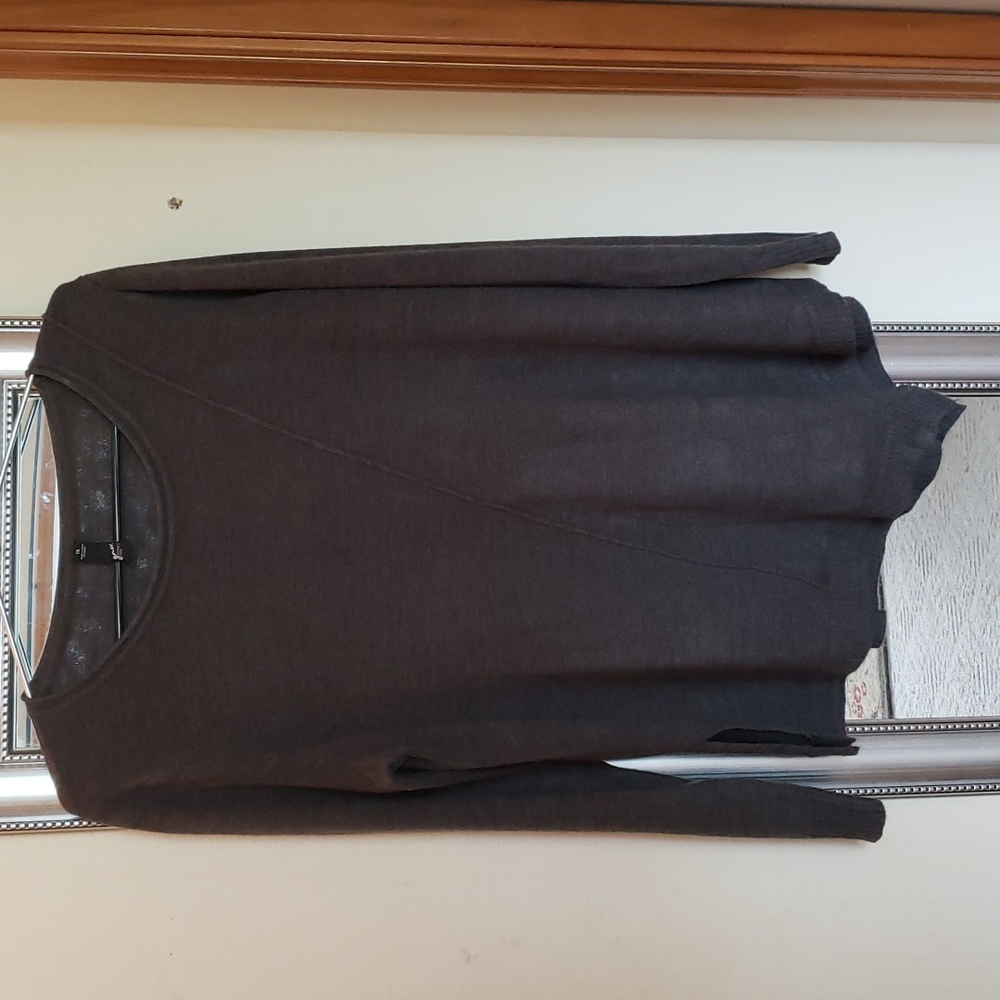 GNW Asymmetrical lightweight Sweater.  Gray. 1X